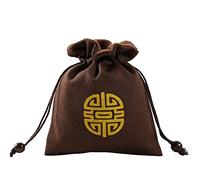 ULIJTH Dices Bags Astrolabios Gruesos Péndulos Adivinaciones Mantel Accesorios Juego de Mesa Algodón Dados de Almacenamiento de Joyas, café