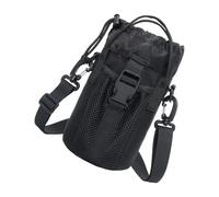 ULIJTH Funda multiusos para botella de agua con correa desmontable y bolsas de acceso rápido producidas para entusiastas de la aventura, portavasos ajustables de tela Oxford, Black, Talla única