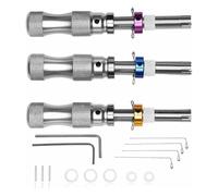 ULIJTH Juego hexagonal de acero inoxidable tratado térmicamente en forma de L con mango de tubo para trabajo mecánico práctico y uso doméstico, juego de grados industriales con agarre antideslizante