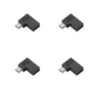 ULIJTH Paquete de 4 adaptadores USB C a USB en ángulo de 2 A, carga rápida, velocidad de 480 Mbps, ahorro de espacio, adaptador de transferencia de datos de textura de metal ABS