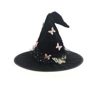 ULIJTH Sombrero de mariposa de bruja ajustable, duradero, para fiesta, cómodo, accesorio de disfraz de Halloween, sombrero místico
