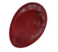 ULIJTH Tocado de lino con base para sombrero, pastillero, percer, tocado, elegante, tocado, rojo vino, Talla única