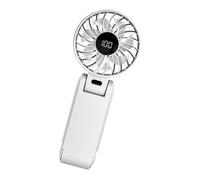 ULIJTH Ventilador colgante de cuello plegable portátil con tecnología de refrigeración y modo semiconductor de hielo para exteriores, oficina, viajes, ventilador colgante de cuello con pantalla