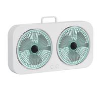 ULIJTH Ventilador de escritorio de doble rotación recargable por USB, para colgar, montaje silencioso, textura ABS, adecuado para viajes, dormitorio, gimnasio, tienda de campaña colgante para camping
