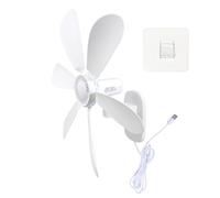 ULIJTH Ventilador de pared USB de 16.5 pulgadas de ancho, circulación de aire, diseño de 6 hojas, ideal para el hogar, ventilador de pared desmontable