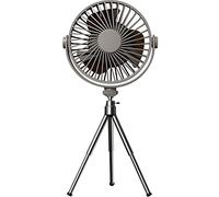 ULIJTH Ventilador de techo con control remoto con lámpara LED + trípode recargable, ventilador de escritorio de 2000 mAh, ventilador de escritorio para acampar al aire libre, senderismo, ventiladores