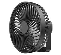 ULIJTH Ventilador de techo con sincronización de 2000 mAh, recargable por USB, ventilador de toldo de 6.5 pulgadas con gancho para actividades al aire libre, senderismo, escalada, ventilador de techo