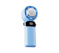 ULIJTH Ventilador pequeño portátil potente ventilador de mano con compresa fría de 0 a 100 velocidades USB C recargable para viajes, camping, al aire libre, velocidad ajustable, ventilador eléctrico