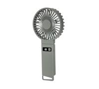 ULIJTH Ventilador portátil de mano recargable por USB con pantalla digital, ventilador de cuello para viajes, camping y oficina, ventilador recargable por USB