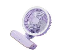 ULIJTH Ventilador silencioso y potente con textura ABS ajustable de 5 velocidades, montaje en pared, adecuado para dormitorio, oficina y escritorio, con batería recargable por USB