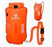 Ulikey 28L Boya de Natación Inflable, Boya de Natación Impermeable con Cinturón Ajustable para Deportes Acuáticos, Kayakistas, Surfistas, Canotaje, Snorkelers (Naranja)