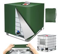 Ulikey Cubierta para Tanque IBC 1000L, 120 x 100 x 116 cm, Cubierta Funda Deposito, 420D IBC Tank Cover con Cremallera, Cierre de Cubierta Protectora Anti-UV para Tanque de Agua (Verde)