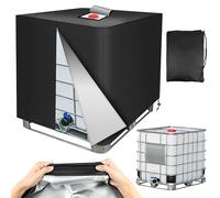 Ulikey Cubierta para Tanque IBC 1000L, 120 x 100 x 116 cm, Cubierta Funda Deposito, 420D IBC Tank Cover con Cremallera, Cierre de Cubierta Protectora Anti-UV para Tanque de Agua (Negro)