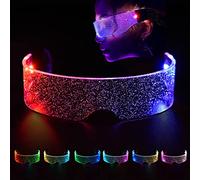Ulikey Gafas Luminosas LED, Gafas Electrónica Futuristas, Cyberpunk Gafas, Gafas de Neón, para Festivales, Fiestas, Cumpleaños, Navidad, Halloween, Bar, DJ, Cosplay, Ciencia Ficción - Cielo Estrellado