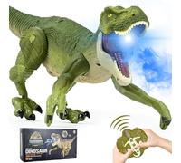 Ulikey Juguete de Dinosaurios para Niños, 2.4GHz Dinosaurio Teledirigido Grande con Spray, Luz LED, Rugido, Caminando y Función Sensorial, Robot Dinosaurio Interactivo Regalos para Niños y Niñas