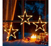 Ulinek Cortina de Luces Navidad, 30LEDs 3 Estrellas Cadena Luz LED Navideña