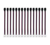 Uliwamowi 15 Piezas Conector de Tira LED RGB 5050 4 Pines Conector Rápido Cinta, Adaptador RJ45 para Tira LED RGB 5V, Cable Extensión 16.5 cm para Ventiladores, Iluminación, Controladores de 4 Pines