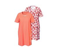 Ulla Popken 2 Pcs 2 Piezas Bigshirts, Starfish, Coral, 44-46 Mujeres