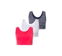 Ulla Popken 3pcs, Blossom Contest 3 Piezas, Bustier, Festival de Flores, Azul Oscuro, 46-48 Mujeres