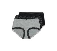 Ulla Popken 3pcs, Hipster Dotted and Striped Resbalones, Schwarz, 54-56 para Mujer