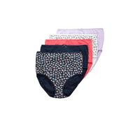 Ulla Popken 5er Maxi Slips, Blossom Contest Pack de 5 Calzoncillos Largos, Concurso de Flores, Azul Oscuro, 50-52 Grande Mujeres