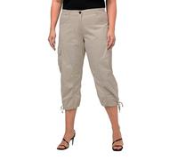 Ulla Popken 7/8 Cargohose Pantalones Tipo Cargo, Marmor, 53W / 32L para Mujer
