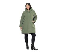 Ulla Popken Abrigo Funcional HYPRAR para Mujer, Tallas Grandes, Tallas Grandes, Impermeable 842951, Color Verde., 54-56