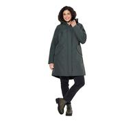 Ulla Popken Abrigo funcional para mujer con bolsillos con cremallera Abrigos, Gris verdoso, 50-52