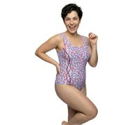 Ulla Popken Badeanzug Alice, Punkte & Bänder Traje de baño de una Sola Pieza, Azul, 46 Mujeres