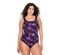 Ulla Popken Badeanzug Alice, Softline, Blattfeuerwerk Traje de baño de una Sola Pieza, Negro, 54-56 Mujeres