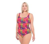 Ulla Popken Badeanzug Alice, Softline, Dg, Kacheln Traje de baño de una Sola Pieza, Violeta, 58-60 Mujeres