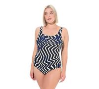 Ulla Popken Badeanzug Alice, Softline, Dg, Lightning Traje de baño de una Sola Pieza, Negro, 46-48 Mujeres