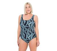 Ulla Popken Badeanzug Alice, Softline, Dg, Ranken Traje de baño de una Sola Pieza, Negro, 54-56 Mujeres