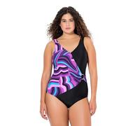 Ulla Popken Badeanzug, Alina, Raffung und Ring Detail Traje de baño de una Sola Pieza, Negro, 42 Mujeres