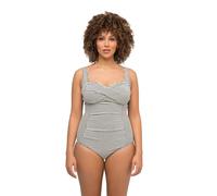 Ulla Popken Badeanzug, Drapiert, Softcups, Powermesh Traje de baño de una Sola Pieza, Negro, 62 para Mujer