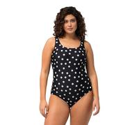 Ulla Popken Bañador Alice para Mujer, diseño de Lunares pequeños, Negro, 62-64