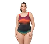 Ulla Popken Bañador Alice Softline Fire Batik 827773 Traje de baño de una Sola Pieza, Negro, 46-48 Mujeres