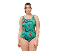 Ulla Popken Bañador Alice Softline Hojas en el Agua 827763 Traje de baño de una Sola Pieza, Verde, 46-48 Mujeres