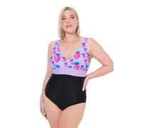 Ulla Popken Bañador, Fresas, Banda Decorativa, Rellenos Blandos, Material Reciclado Negro 52 836833100-52