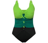 Ulla Popken Bañador Lisa, Colourblock 826476 Traje de baño de una Sola Pieza, Negro, 0 Mujeres