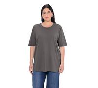 Ulla Popken Basic-Shirt, Rundhals, Camisetas Mujer, Graphitgrau, 46-48