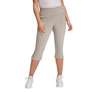 Ulla Popken Bengalin-Capri Pantalones, Kitt, 42W / 32L para Mujer