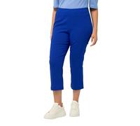 Ulla Popken Bengalinhose, Wadenlang, Elastikbund, Stretch Pantalón de Bengalin, hasta la Pantorrilla, Azul Cobalto, 47W / 32L Mujeres