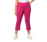 Ulla Popken Bengalinhose, Wadenlang, Elastikbund, Stretch Pantalón de Bengalin, hasta la Pantorrilla, Rosa Fucsia, 42W / 32L Mujeres