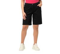 Ulla Popken Bermuda Vaquera Mandy, Forma Recta con 5 Bolsillos, Cintura de Confort Negro 62 818440100-62