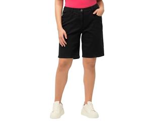 Ulla Popken Bermuda Vaquera Mandy, Forma Recta con 5 Bolsillos, Cintura de Confort Negro 62 818440100-62