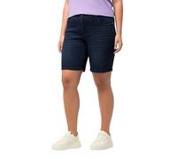 Ulla Popken Bermudas Vaqueras Mandy, 5 Bolsillos, Cintura cómoda Pantalón de Vestir, Azul, 32W / 32L para Mujer
