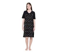 Ulla Popken Bigshirt, Flower Rain Nightgown, Negro, 54 Mujeres