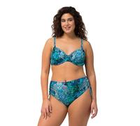 Ulla Popken Bikini de Serpiente para Mujer, con Aros y Tirantes Dobles Ajustables, Azul Turquesa, 54