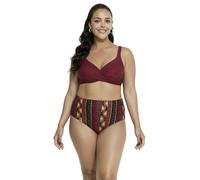 Ulla Popken Bikini, Estampado Bohemio, Rellenos Blandos, Tirantes Ajustables, Reciclado Rojo púrpura 42 848083546-42